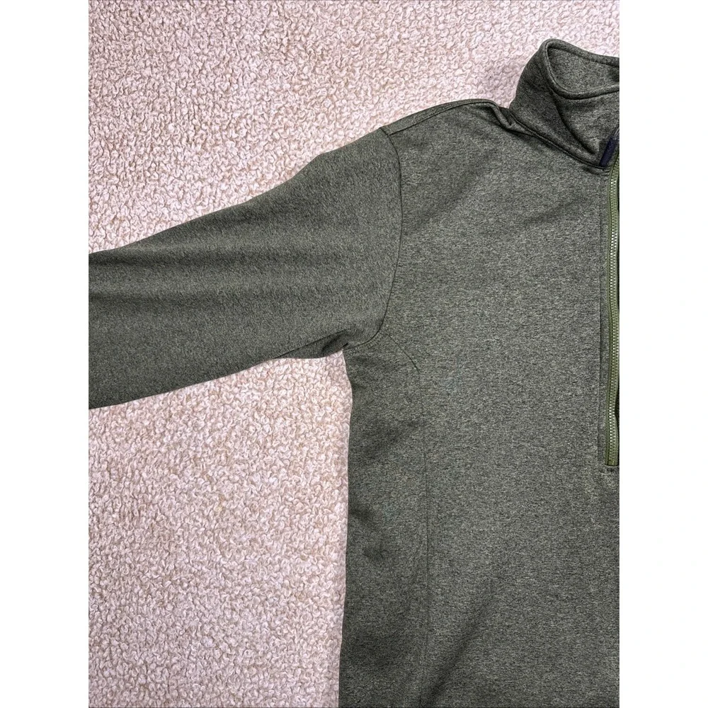 The North Face Men's S Green Heather 1/4 Zip Mock Neck Zip Pocket